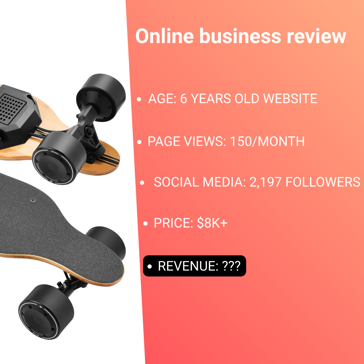 Buy online business Shopify - $17k revenue, 53% margins website - true or false?