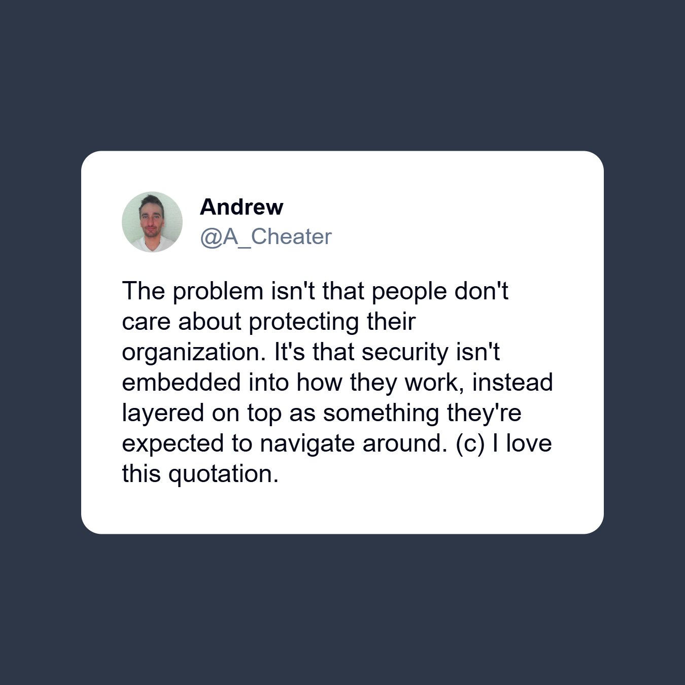 Corporate Security Culture tweet